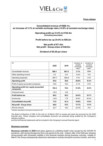 Vorschaubild VIEL & Cie Finanzbericht 2020