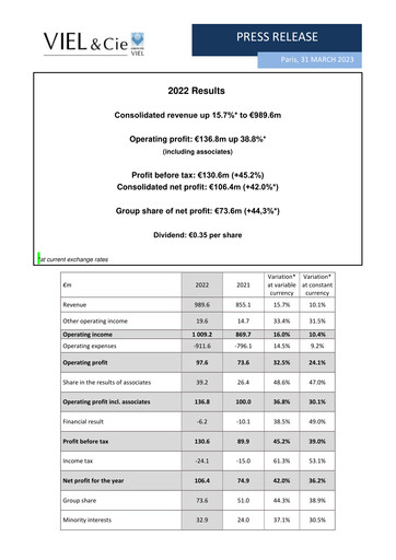 Vorschaubild VIEL & Cie Finanzbericht 2022