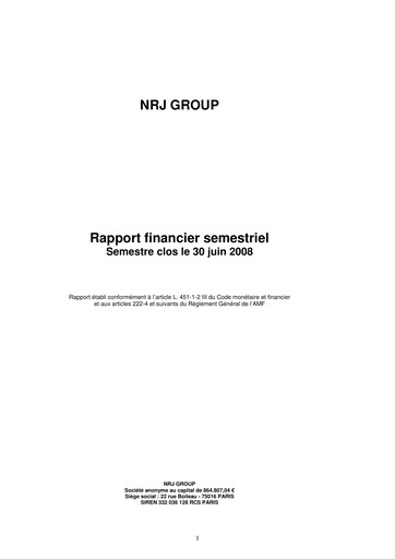 Vorschaubild NRJ Group Finanzbericht 2008-h1