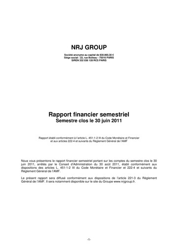 Vorschaubild NRJ Group Finanzbericht 2011-h1