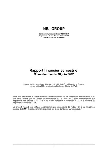 Vorschaubild NRJ Group Finanzbericht 2012-h1