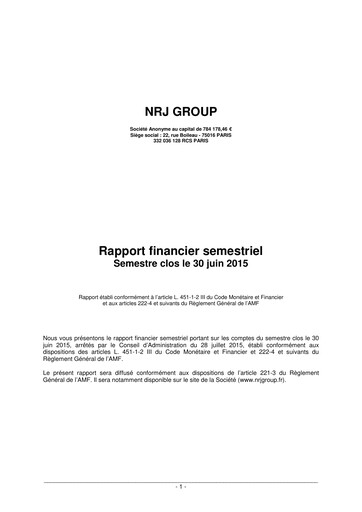 Vorschaubild NRJ Group Finanzbericht 2015-h1