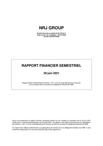 Vorschaubild NRJ Group Finanzbericht 2021-h1