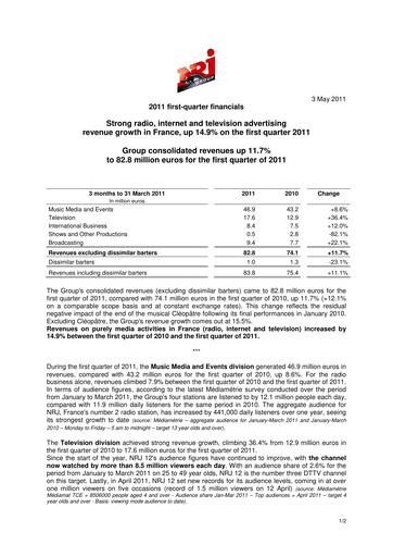 Thumbnail NRJ Group Quarterly Report 2011-q1