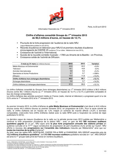 Thumbnail NRJ Group Quarterly Report 2013-q1