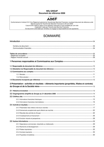 Vorschaubild NRJ Group Universelles Registrierungsdokument 2008