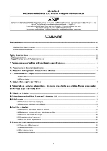 Vorschaubild NRJ Group Universelles Registrierungsdokument 2010