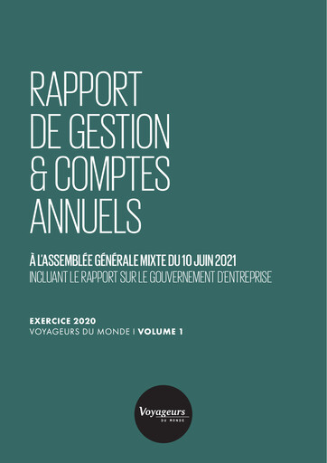 Thumbnail Voyageurs du Monde Annual Report 2020
