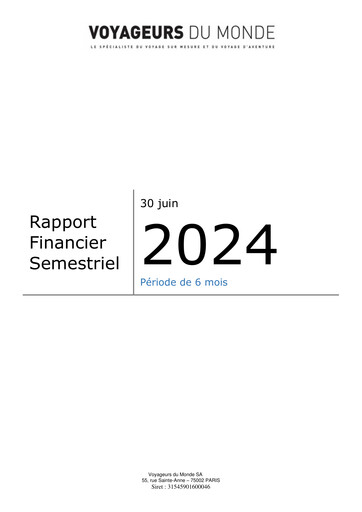 Thumbnail Voyageurs du Monde Half-year Report 2024-h1