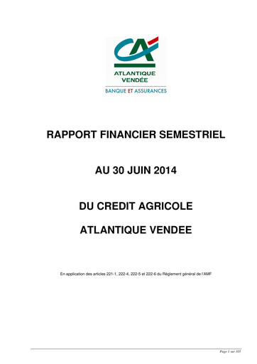 Miniature Caisse régionale de Crédit Agricole Mutuel Atlantique Vendée Rapport semestriel 2014-h1