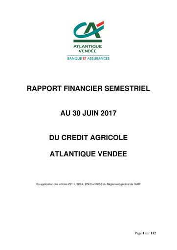 Miniature Caisse régionale de Crédit Agricole Mutuel Atlantique Vendée Rapport semestriel 2017-h1
