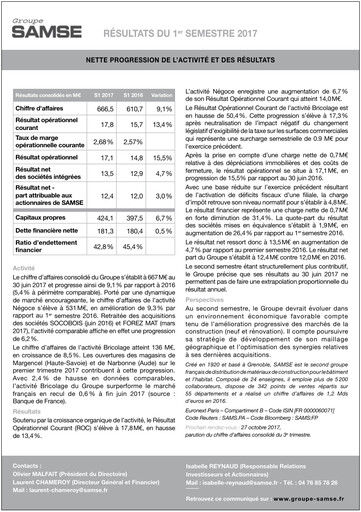 Thumbnail Groupe SAMSE Half-year Report 2017-h1