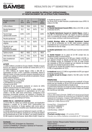 Thumbnail Groupe SAMSE Half-year Report 2019-h1