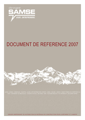 Thumbnail Groupe SAMSE Universal Registration Document 2007