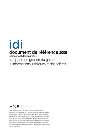Miniature IDI Document d'enregistrement universel 2009