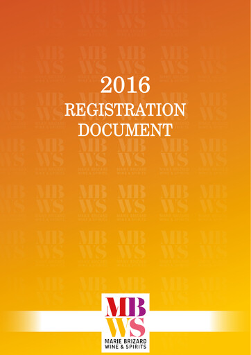 Miniature Marie Brizard Wine & Spirits Rapport annuel 2016