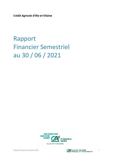 Vorschaubild Caisse régionale de Crédit Agricole Mutuel d'Ille-et-Vilaine Halbjahresbericht 2021-h1