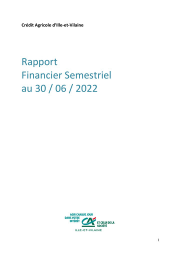 Vorschaubild Caisse régionale de Crédit Agricole Mutuel d'Ille-et-Vilaine Halbjahresbericht 2022-h1
