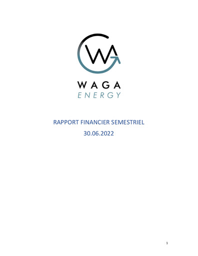 Miniature Waga Energy Rapport semestriel 2022-h1