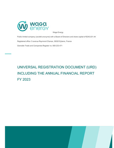 Thumbnail Waga Energy Universal Registration Document fy2023