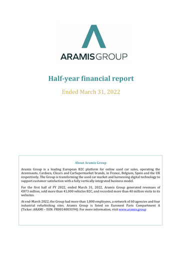 Miniature Aramis Group Rapport semestriel 2022-h1