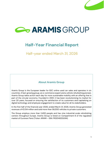 Miniature Aramis Group Rapport semestriel 2026-h1