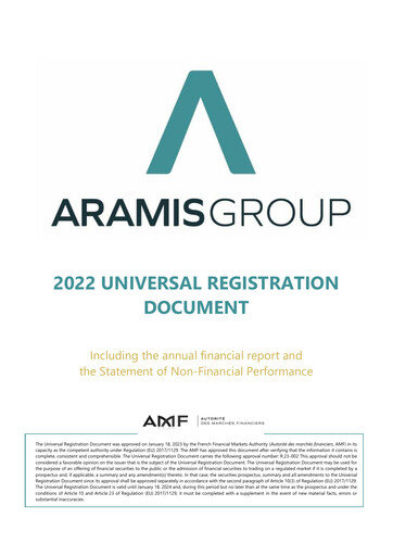 Miniature Aramis Group Document d'enregistrement universel 2022