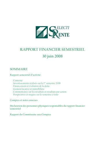 Vorschaubild Selectirente Halbjahresbericht 2008-h1