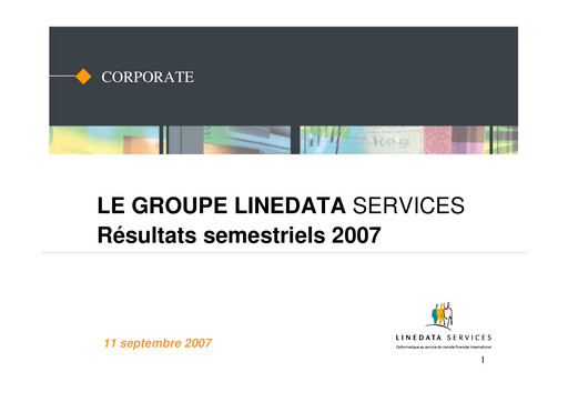 Vorschaubild Linedata Services Halbjahresbericht 2007-h1