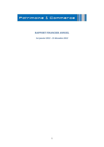 Thumbnail Patrimoine et Commerce SA Financial Report 2012