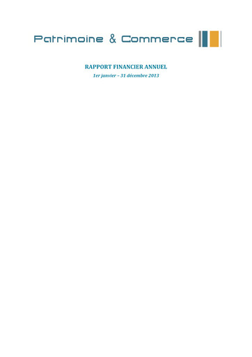Thumbnail Patrimoine et Commerce SA Financial Report 2013