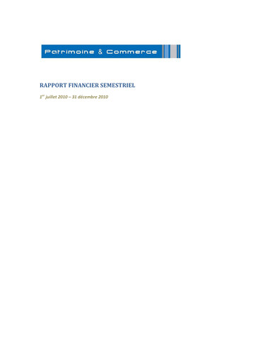 Thumbnail Patrimoine et Commerce SA Half-year Report 2010-2011-h1