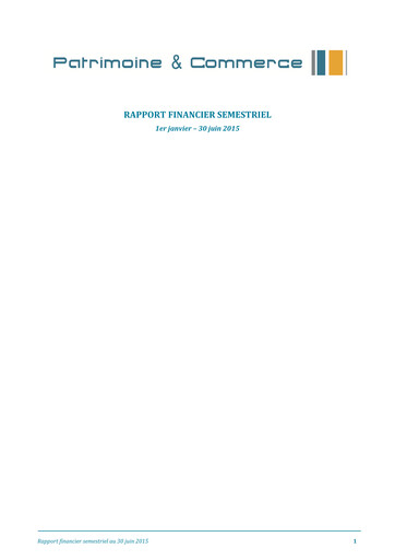 Thumbnail Patrimoine et Commerce SA Half-year Report 2015-h1