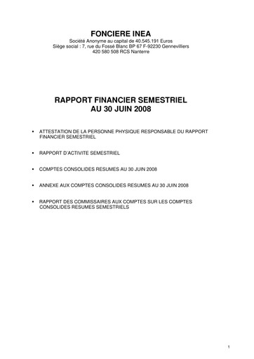 Vorschaubild Fonciere Inea Halbjahresbericht 2008-h1