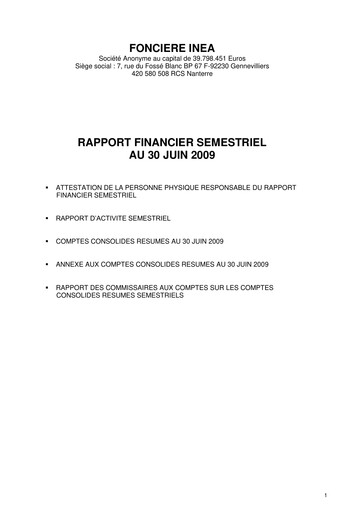 Vorschaubild Fonciere Inea Halbjahresbericht 2009-h1