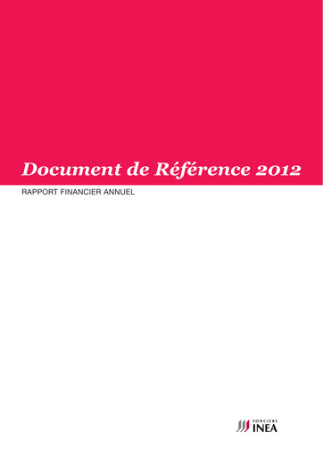 Vorschaubild Fonciere Inea Universelles Registrierungsdokument 2012