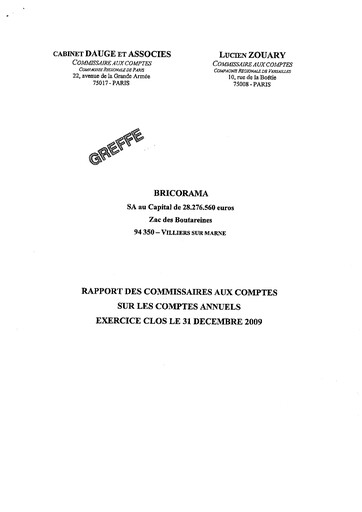Thumbnail Bourrelier Group Financial Statement 2009