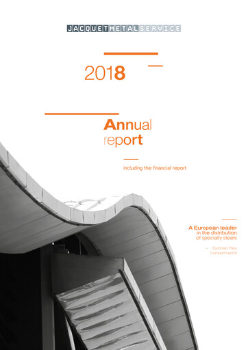 Thumbnail Jacquet Metals Annual Report 2018