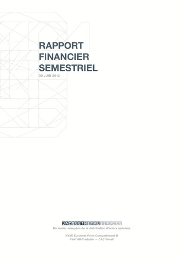Thumbnail Jacquet Metals Half-year Report 2012