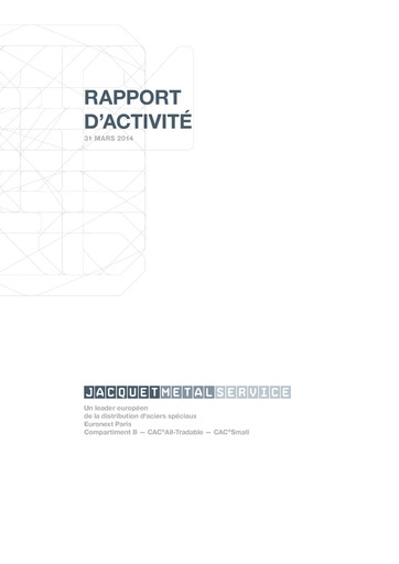 Thumbnail Jacquet Metals Quarterly Report 2014-q1
