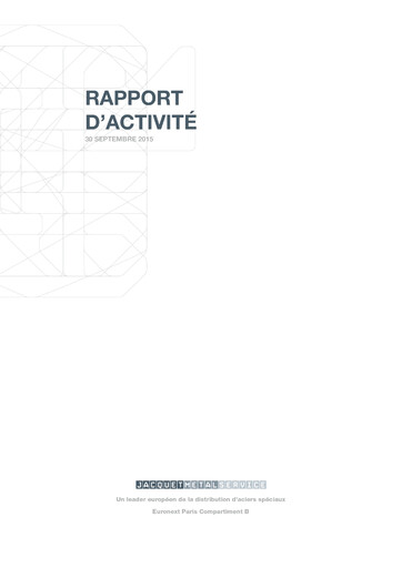 Thumbnail Jacquet Metals Quarterly Report 2015-q3