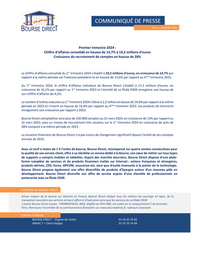 Thumbnail Bourse Direct Quarterly Report 2024-q1