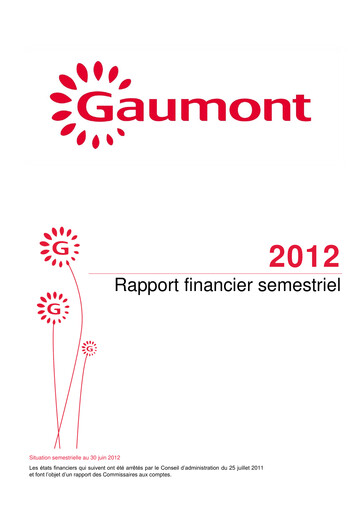 Thumbnail Gaumont SA Half-year Report 2012-h1