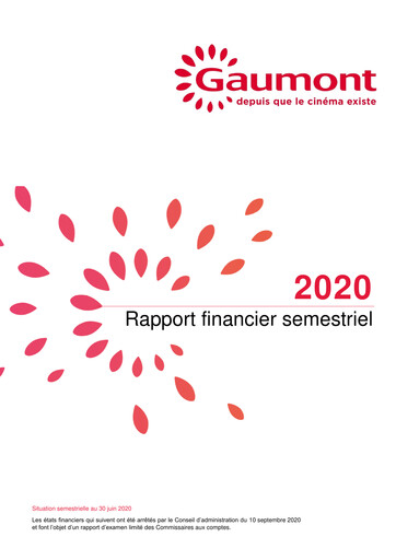 Thumbnail Gaumont SA Half-year Report 2020-h1
