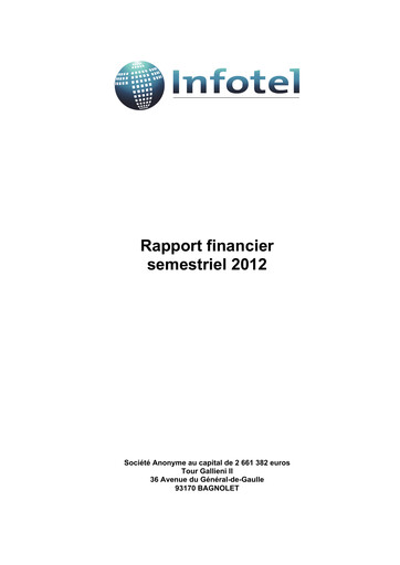 Thumbnail Infotel SA Half-year Report 2012-h1
