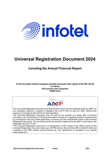 Thumbnail Infotel SA Universal Registration Document 2024