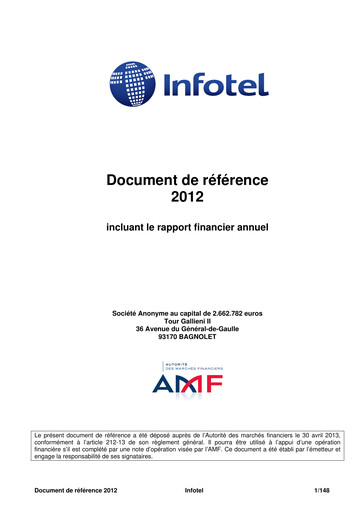 Thumbnail Infotel SA Universal Registration Document 2012