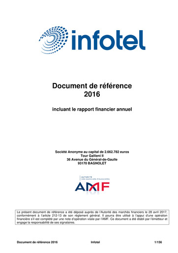 Thumbnail Infotel SA Universal Registration Document 2016