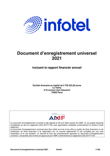 Thumbnail Infotel SA Universal Registration Document 2021