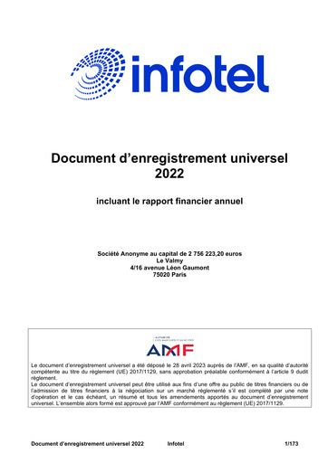 Thumbnail Infotel SA Universal Registration Document 2022